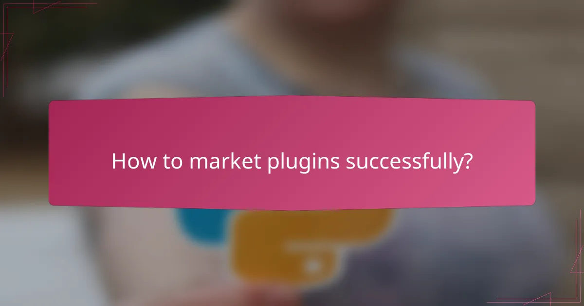 How to market plugins successfully?