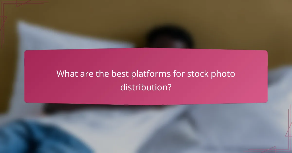 What are the best platforms for stock photo distribution?