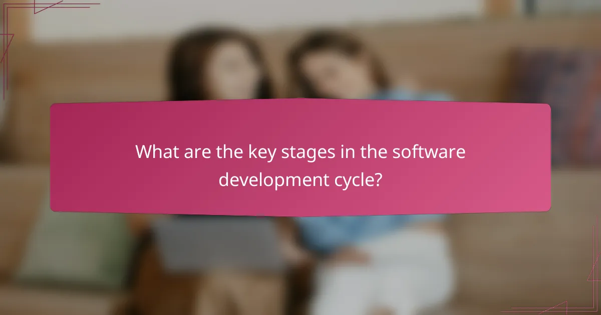 What are the key stages in the software development cycle?