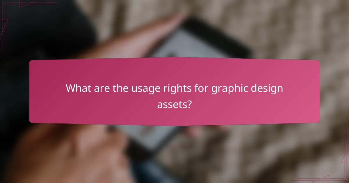 What are the usage rights for graphic design assets?