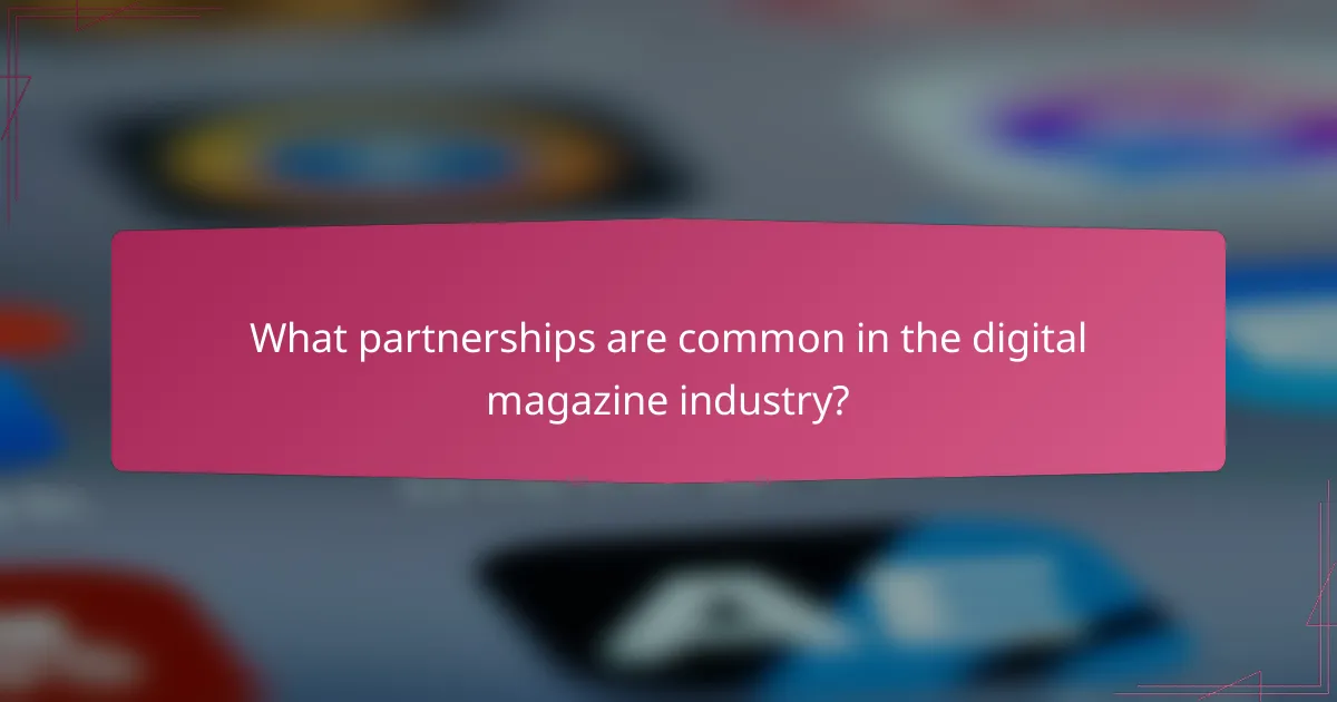 What partnerships are common in the digital magazine industry?